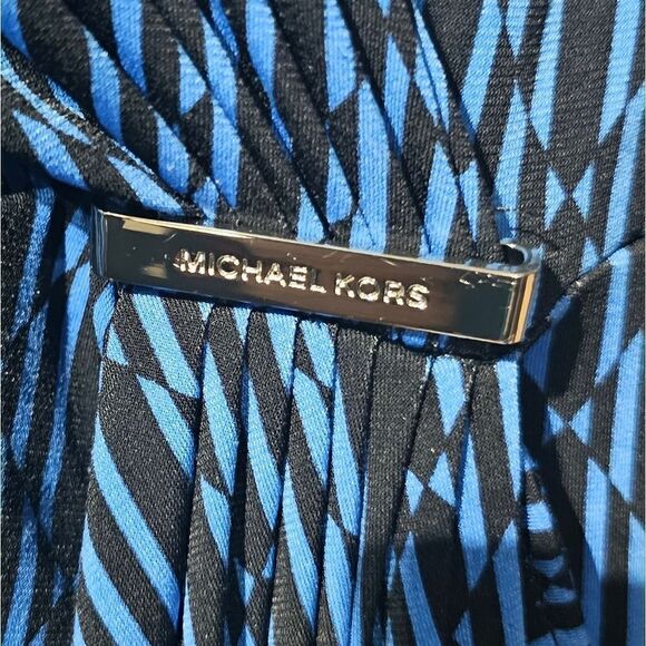 MICHAEL KORS Blue Black Wrap Dress - Size Medium - Picture 7 of 10